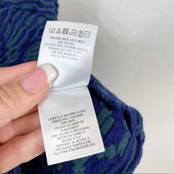 ANTHROPOLOGIE DELETTA Blue/Green Knit Sleeveless Blouse Size Medium - Picture 10 of 11